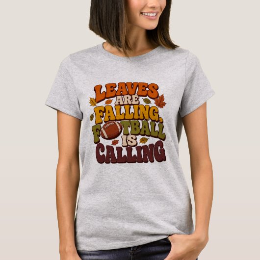 Herfst en voetbal vrouwen T-shirt ontwerp (Voorkant)