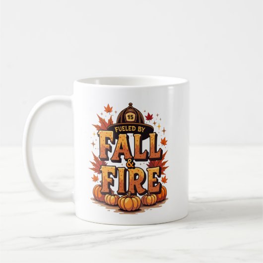 Herfst en vuur – Cosy Autumn Firefighter Koffiemok (Links)