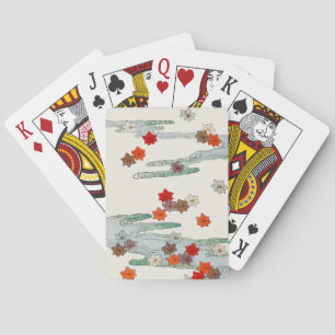 Herfst- en waterillustratie. pokerkaarten