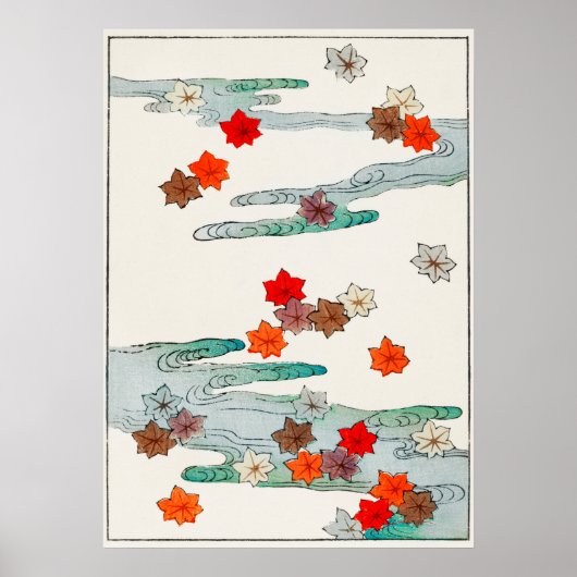Herfst- en waterillustratie uit Bijutsu Sekai Poster (Voorkant)