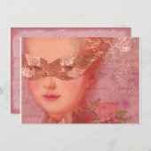 Herfst en Winter Ball Masquerade Marie Antoinette Kaart (Voorkant / Achterkant)