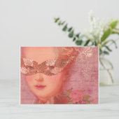 Herfst en Winter Ball Masquerade Marie Antoinette Kaart (Staand voorkant)