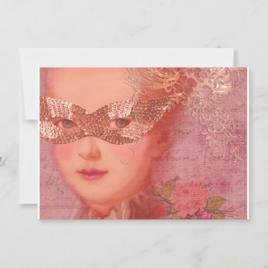 Herfst en Winter Ball Masquerade Marie Antoinette Kaart (Voorkant)