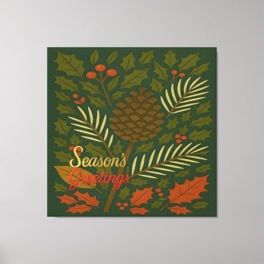 Herfst en Winter Feestdagen Seizoen Groeten Canvas Afdruk (Voorkant)