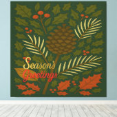 Herfst en Winter Feestdagen Seizoen Groeten Canvas Afdruk (Insitu (Houten vloer))