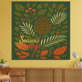 Herfst en Winter Feestdagen Seizoen Groeten Canvas Afdruk (Insitu (Woonkamer))