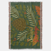 Herfst en Winter Feestdagen Seizoen Groeten Deken (Voorkant Verticaal)