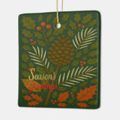 Herfst en Winter Feestdagen Seizoen Groeten Keramisch Ornament (Links)
