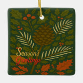 Herfst en Winter Feestdagen Seizoen Groeten Keramisch Ornament (Voorkant)