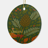 Herfst en Winter Feestdagen Seizoen Groeten Keramisch Ornament (Links)