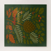 Herfst en Winter Feestdagen Seizoen Groeten Legpuzzel (Horizontaal)