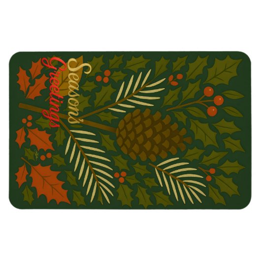 Herfst en Winter Feestdagen Seizoen Groeten Magneet (Horizontaal)