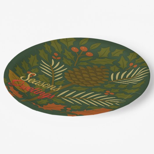 Herfst en Winter Feestdagen Seizoen Groeten Papieren Bordje (Gekanteld)