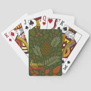 Herfst en Winter Feestdagen Seizoen Groeten Pokerkaarten