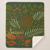 Herfst en Winter Feestdagen Seizoen Groeten Sherpa Deken (Voorkant)