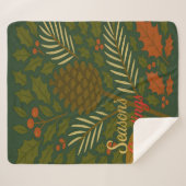 Herfst en Winter Feestdagen Seizoen Groeten Sherpa Deken (Voorkant (horizontaal))