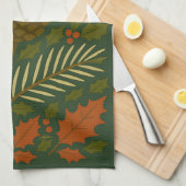 Herfst en Winter Feestdagen Seizoen Groeten Theedoek (Quarter Fold)