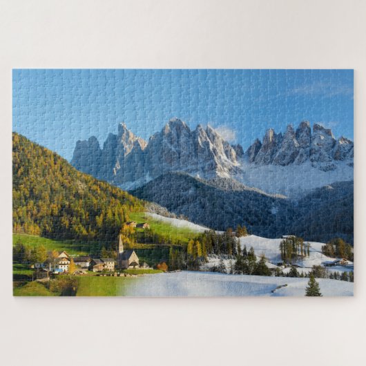 Herfst en winter in de bergen van Dolomites Legpuzzel (Horizontaal)
