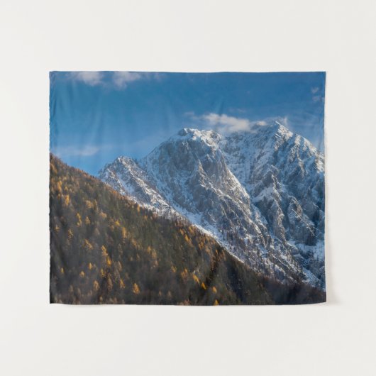 Herfst en winter in sneeuwberggebieden wandkleed (Voorkant (horizontaal))