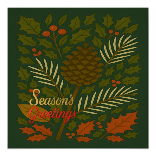 Herfst- en winter middeleeuwse groeten perfect poster (Voorkant)
