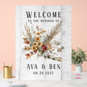 Herfst en witte berkenboom bruiloft welkom acryl bord (Huwelijk)