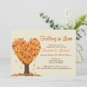 Herfst Engagement Party - Falling in Love Kaart (Staand voorkant)