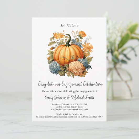 Herfst Engagement Party Kaart (Staand voorkant)