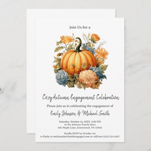 Herfst Engagement Party Kaart (Voorkant / Achterkant)