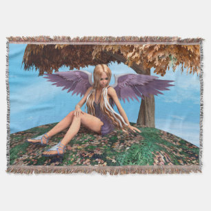 Herfst engel bos fantasie kunst deken