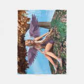 Herfst engel bos fantasie kunst fleece deken (Voorkant)