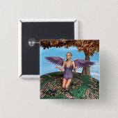 Herfst engel vierkante button 5,1 cm (Voorkant /achterkant)