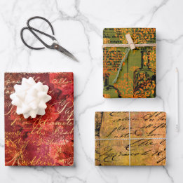 Herfst Ephemera Patroon Inpakpapier Vel