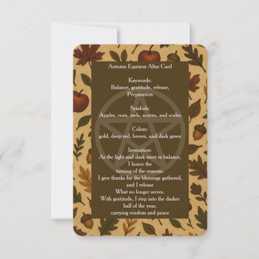 Herfst Equinox Altaar Kaart (Voorkant)