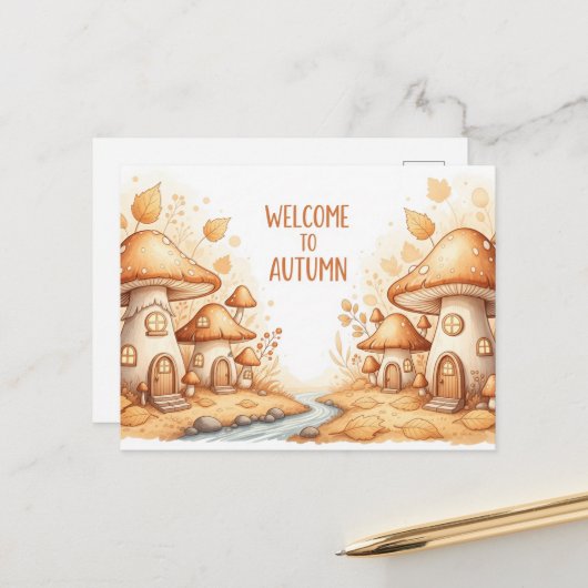 Herfst Equinox Briefkaart (Voorkant / Achterkant in situ)