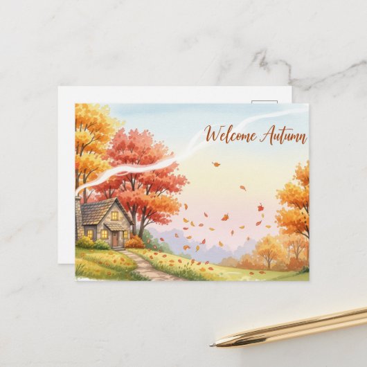 Herfst Equinox Briefkaart (Voorkant / Achterkant in situ)