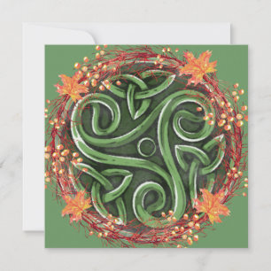 Herfst Equinox Mabon Celtic Triskelion Harvest Feestdagenkaart