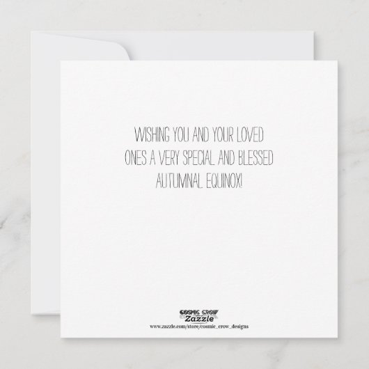 Herfst Equinox Mabon Harvest Night and Day Pagan Feestdagenkaart (Achterkant)