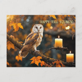 Herfst Equinox Mabon Uil en Kaars Feestdagenkaart