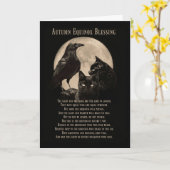 Herfst Equinox Mabon Zegen Raven en Katten Kaart (Gele Bloem)