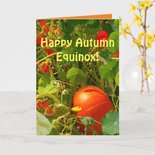 Herfst Equinox, najaar aankomst,  Herfst Scene Kaart (Gele Bloem)