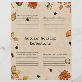 Herfst Equinox Reflectie Journaal Pagina Briefhoofd