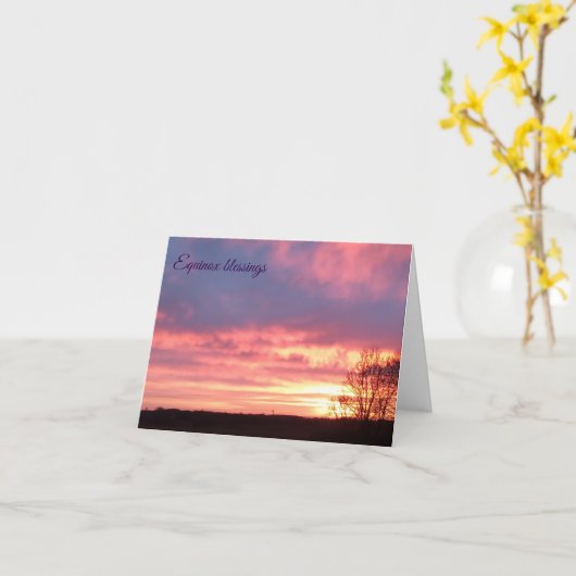 Herfst equinox viering kaart (Gele Bloem)