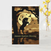 herfst Equinox-zinking met kweekpaarden Kaart (Gele Bloem)