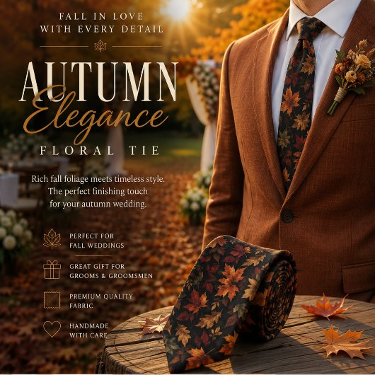 Herfst Erfgoed Bladeren Luxe Herfst Stropdas