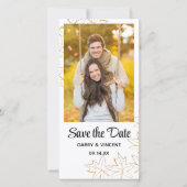 Herfst Esblad Rand Trouwkaart Datum Besparen Save The Date (Voorkant)