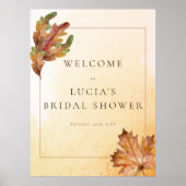 Herfst Esdblad Aquarel Bruiloftswelkom Poster (Voorkant)