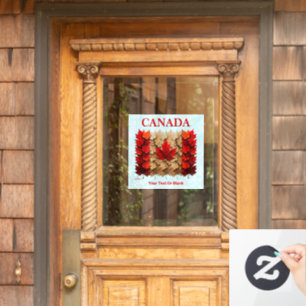 Herfst Esdblad Canadese Vlag Raamsticker