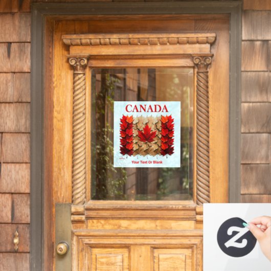 Herfst Esdblad Canadese Vlag Raamsticker (Huis Deur)