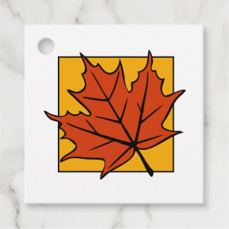 Herfst Esdblad Donker Oranje Bedankjes Labels