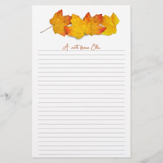 Herfst Esdblad Grens, Gelinieerd Schrijfpapier Briefpapier (Voorkant)